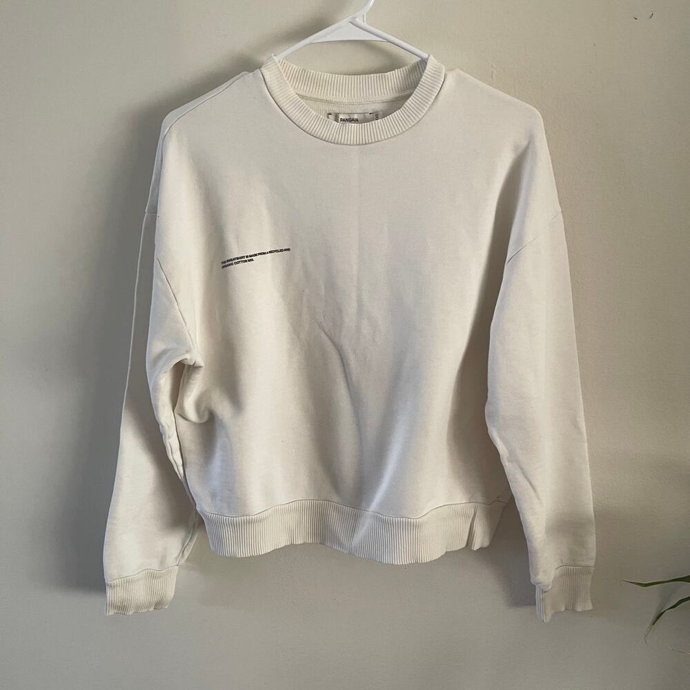 Pangaia White Organic Cotton Crewneck Sweatshirt XXS Flawed Hole DIY